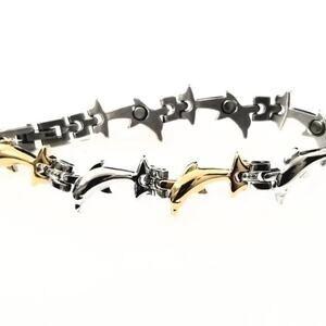 New stainless‎ steel dolphin magnetic bracelet 7.5"